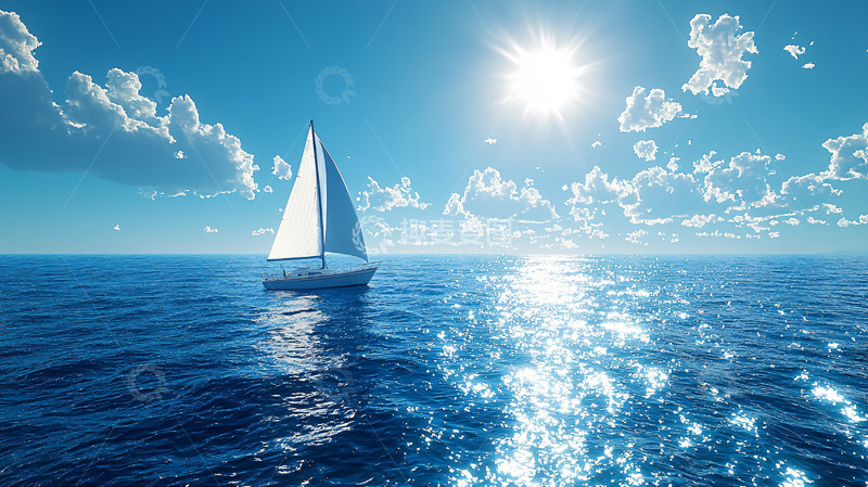 高清大图下载【趣麦麦图】阳光下的帆船