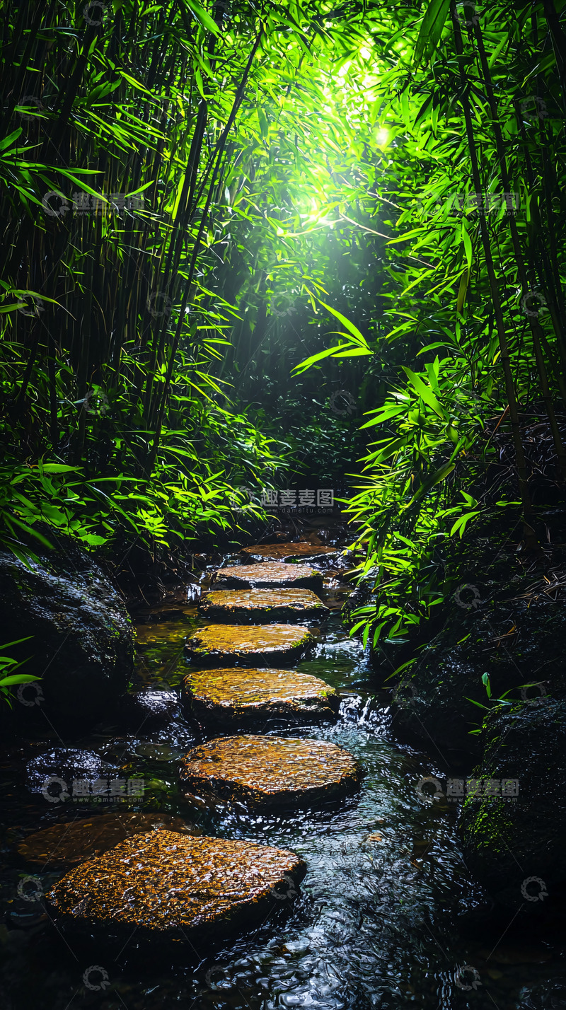 高清大图下载【趣麦麦图】竹林小路