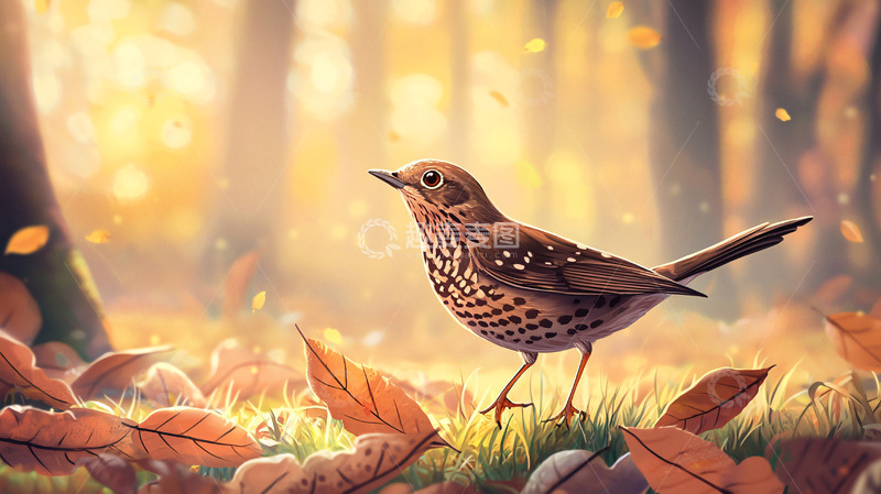 高清大图下载【趣麦麦图】森林小鸟高清图片