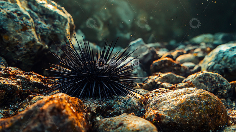 高清大图下载【趣麦麦图】海胆礁石水下特写