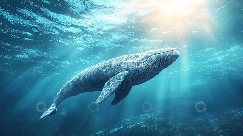 高清大图下载【趣麦麦图】阳光下的鲸鱼