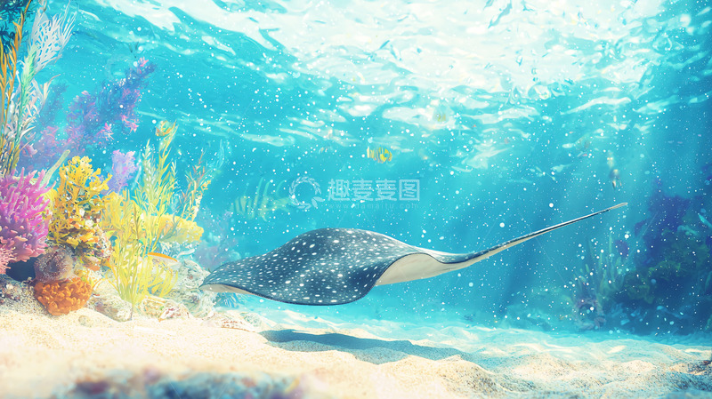 高清大图下载【趣麦麦图】阳光下的珊瑚礁鱼类