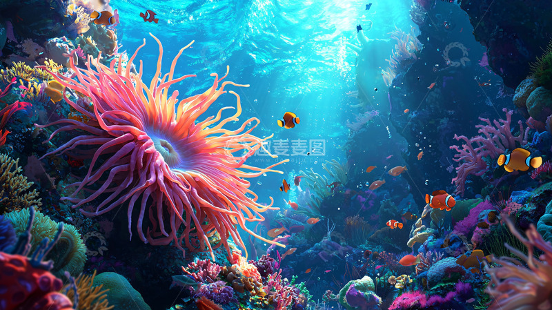 高清大图下载【趣麦麦图】绚丽多彩的珊瑚礁海洋世界