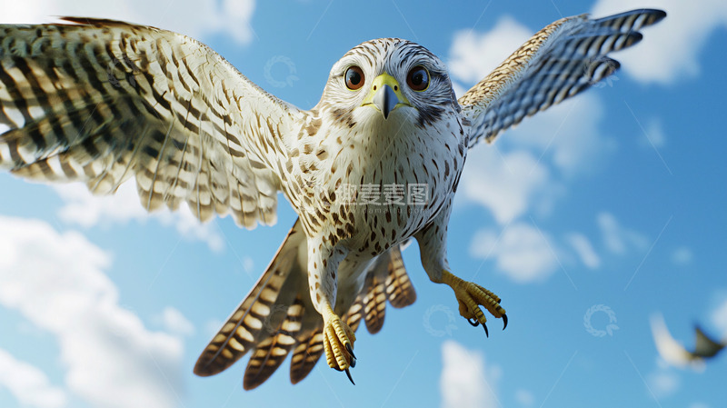 高清大图下载【趣麦麦图】飞翔的猎鹰特写