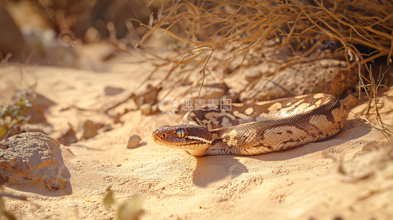高清大图下载【趣麦麦图】沙漠蟒蛇高清图片