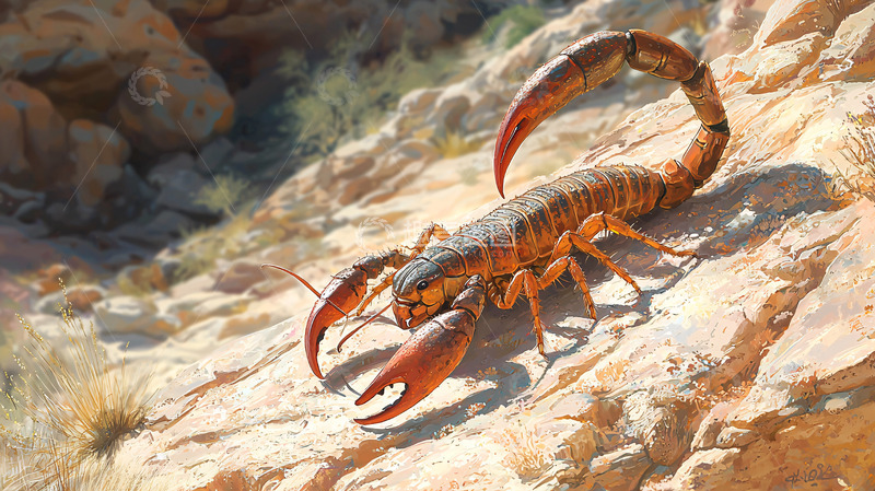 高清大图下载【趣麦麦图】岩石上巨大的蝎子