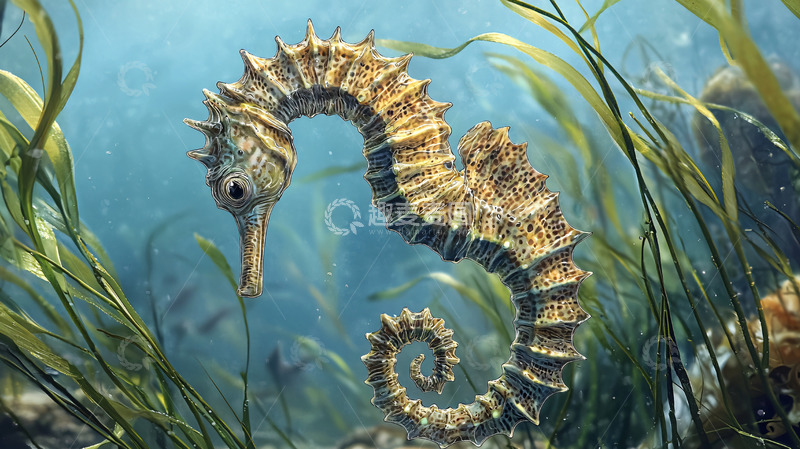 高清大图下载【趣麦麦图】海马在水草中