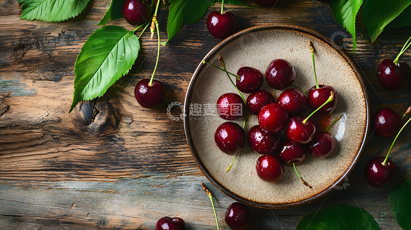 高清大图下载【趣麦麦图】俯瞰特写车厘子图片