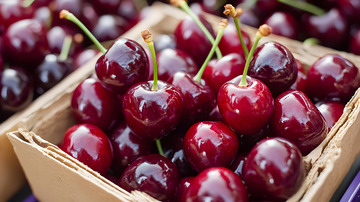 装在盒子里的车厘子图片