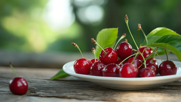 一盘车厘子图片