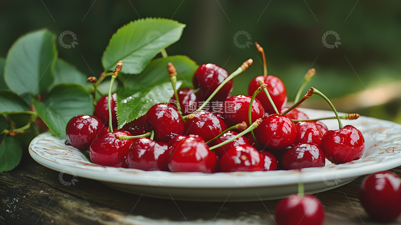 高清大图下载【趣麦麦图】清新一盘车厘子图片