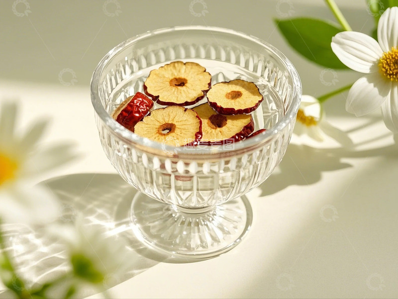 高清大图下载【趣麦麦图】玻璃盏红枣片泡茶干红枣片