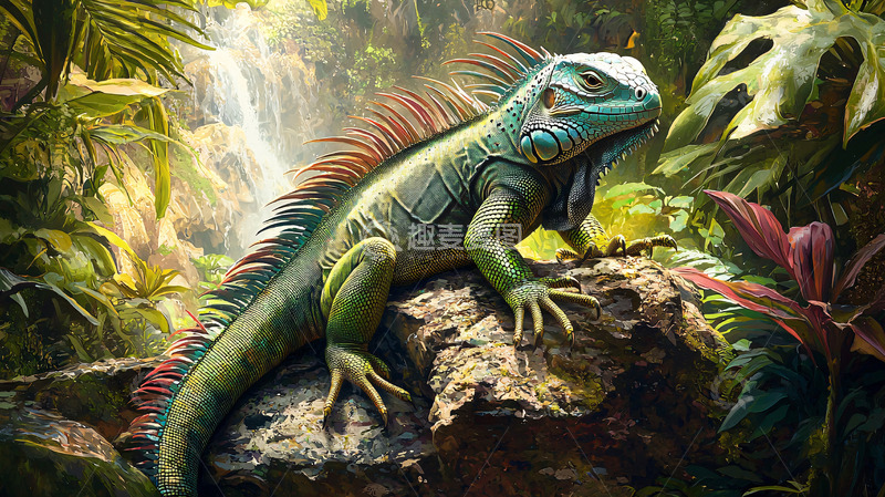 高清大图下载【趣麦麦图】彩色鬣蜥高清图片