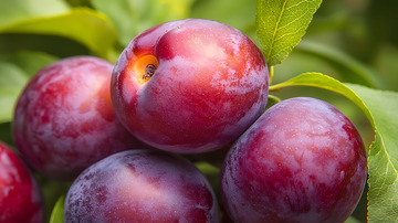 特写西梅挂枝头图片