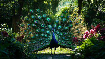 孔雀开屏高清图片