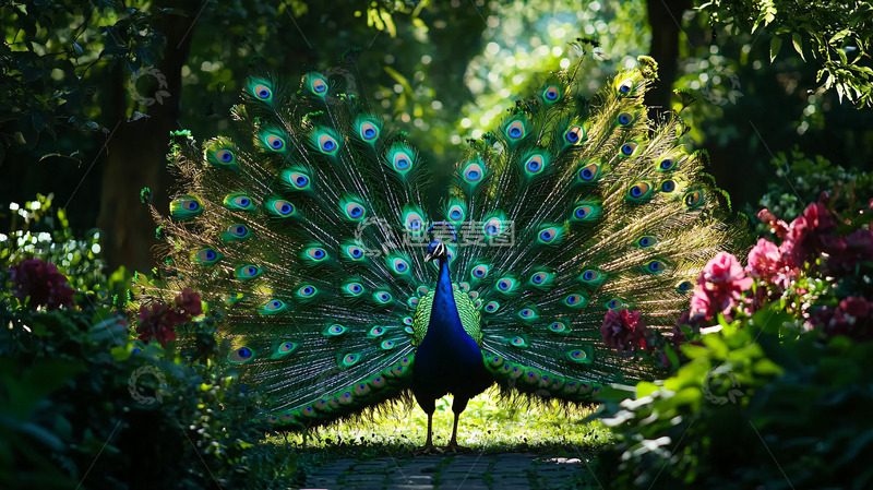 高清大图下载【趣麦麦图】孔雀开屏高清图片