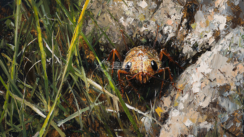 高清大图下载【趣麦麦图】岩石缝隙中的昆虫