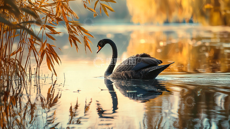 高清大图下载【趣麦麦图】黑天鹅高清图片