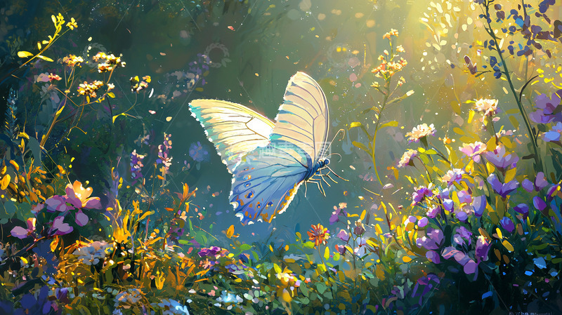 高清大图下载【趣麦麦图】梦幻蝴蝶花海