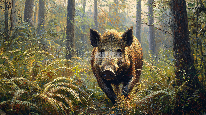 高清大图下载【趣麦麦图】森林野猪高清图片