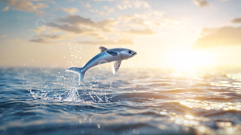 高清大图下载【趣麦麦图】鱼跃出水面高清图片