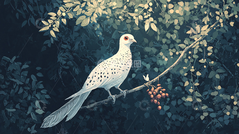 高清大图下载【趣麦麦图】白鸽栖息枝头