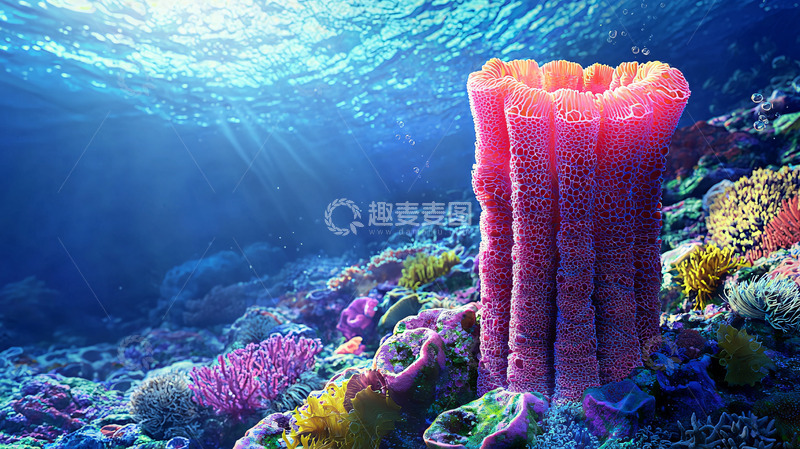 高清大图下载【趣麦麦图】阳光照射下的珊瑚礁