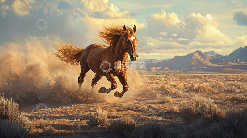 高清大图下载【趣麦麦图】奔跑的骏马高清图片