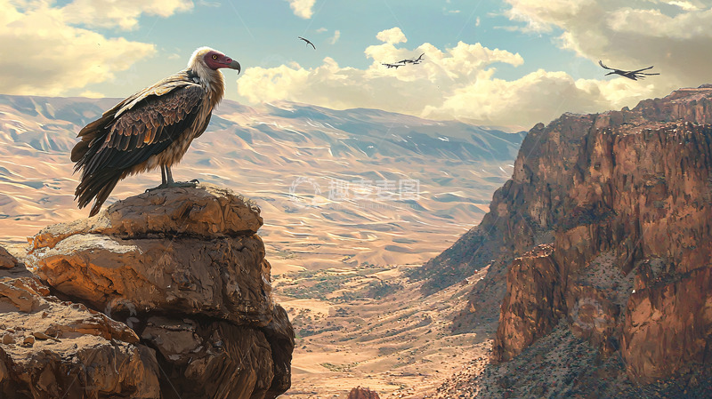 高清大图下载【趣麦麦图】秃鹫山崖壮丽景色