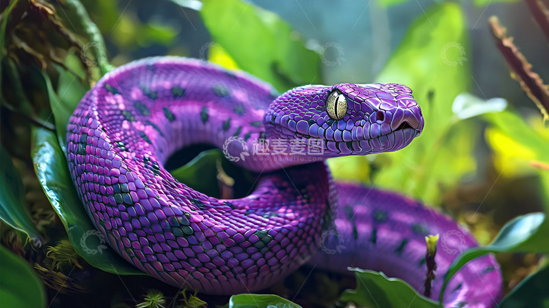 高清大图下载【趣麦麦图】紫色蛇高清图片