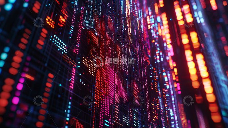 高清大图下载【趣麦麦图】流动的数字代码墙
