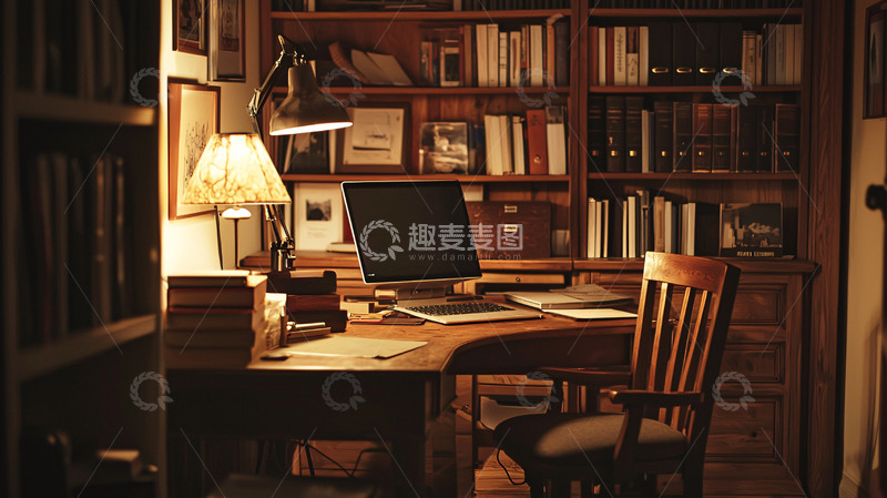 高清大图下载【趣麦麦图】温暖书房高清图片