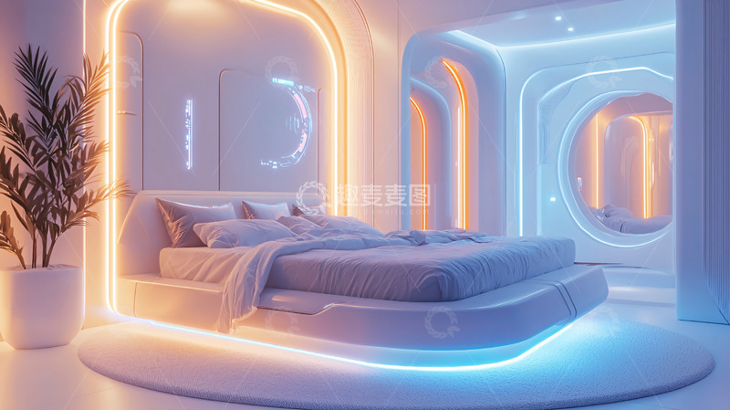 高清大图下载【趣麦麦图】未来感卧室高清图片