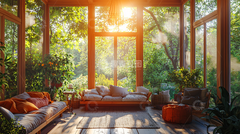 高清大图下载【趣麦麦图】阳光洒满房间的舒适客厅