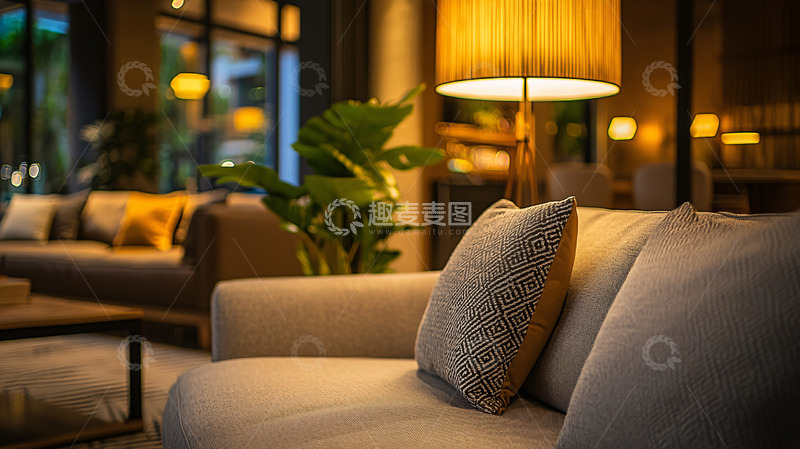 高清大图下载【趣麦麦图】温暖舒适的客厅沙发角落