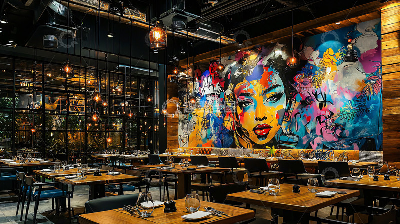 高清大图下载【趣麦麦图】现代时尚餐厅室内设计