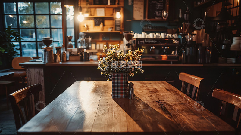 高清大图下载【趣麦麦图】复古咖啡馆木桌