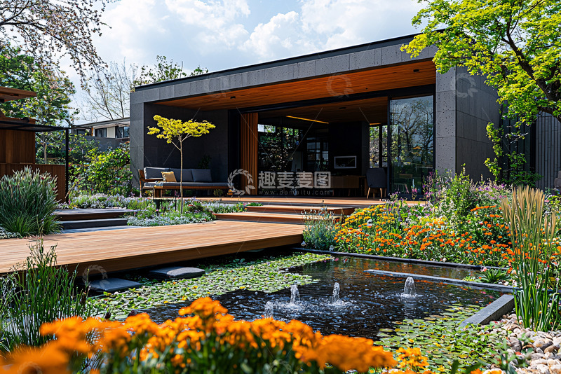 高清大图下载【趣麦麦图】现代简约庭院设计