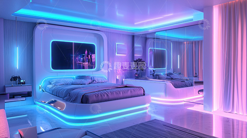 高清大图下载【趣麦麦图】未来感卧室高清图片