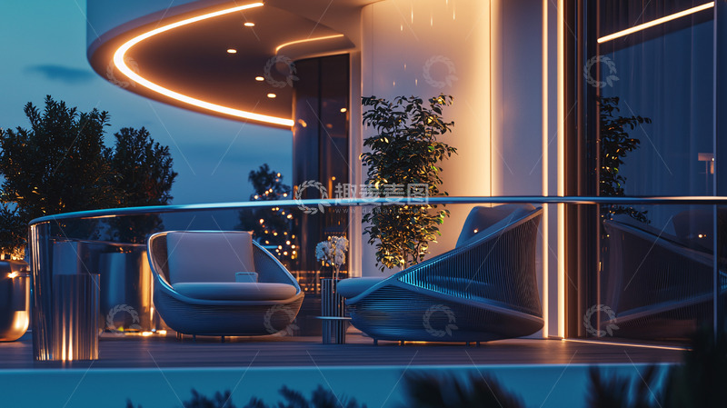 高清大图下载【趣麦麦图】夜景阳台设计