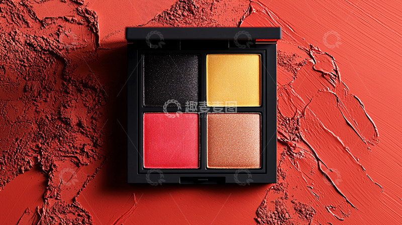 高清大图下载【趣麦麦图】四色眼影盘特写