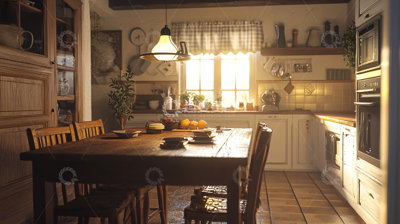 高清大图下载【趣麦麦图】乡村风格厨房