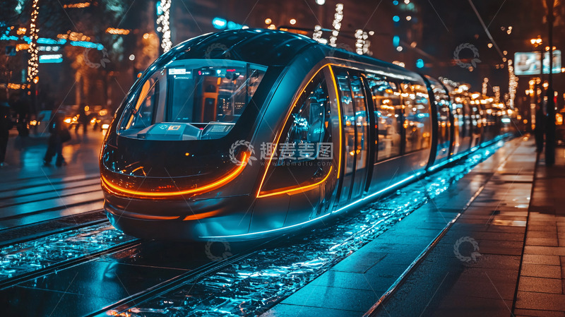 高清大图下载【趣麦麦图】夜景轻轨