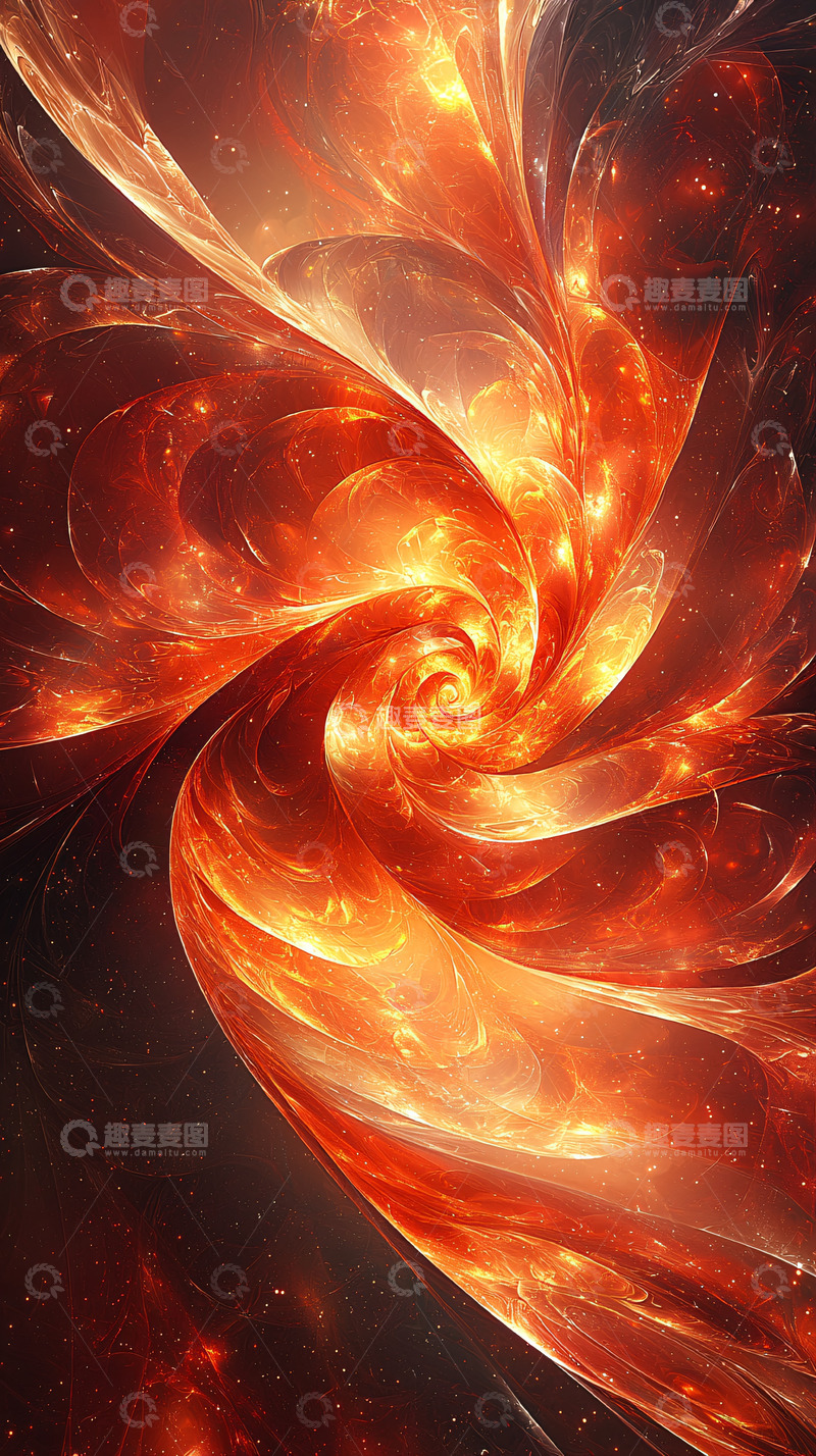 高清大图下载【趣麦麦图】火焰旋涡抽象背景