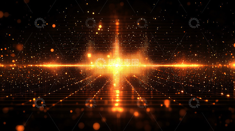 高清大图下载【趣麦麦图】金色光芒闪烁的星空背景