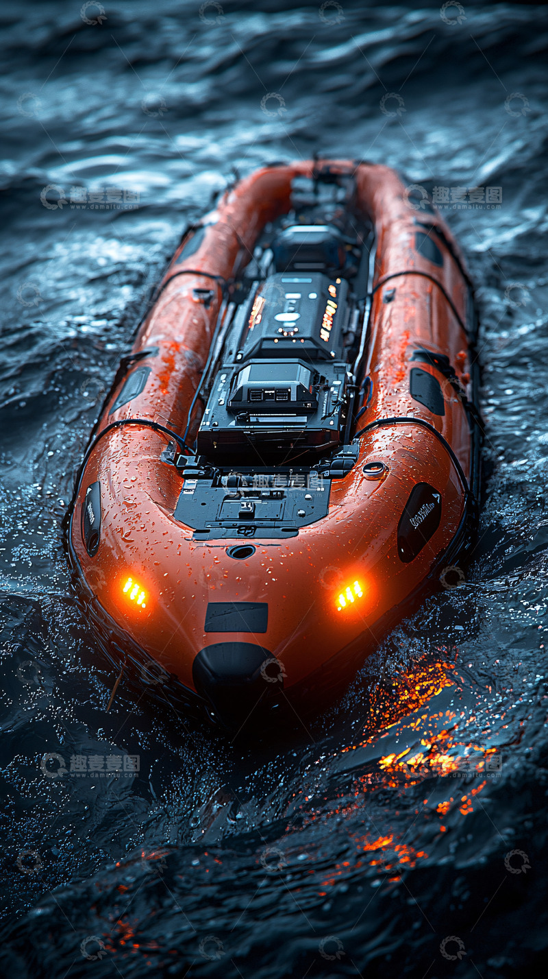 高清大图下载【趣麦麦图】橙色救生艇