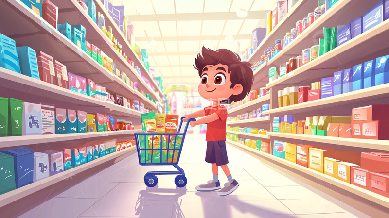 高清大图下载【趣麦麦图】超市购物