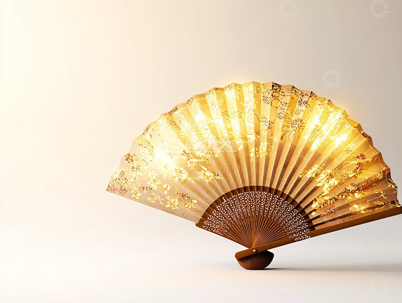 高清大图下载【趣麦麦图】金色扇子特写