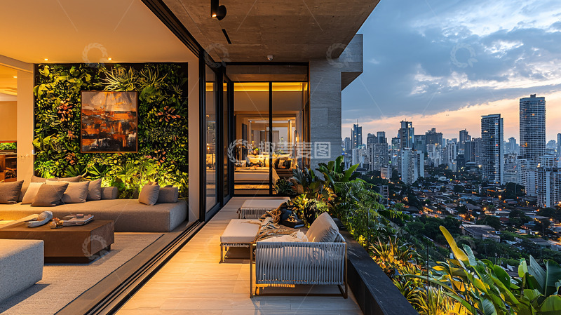 高清大图下载【趣麦麦图】现代都市景观阳台