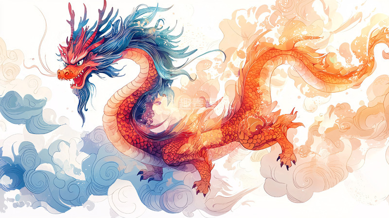 高清大图下载【趣麦麦图】水墨龙